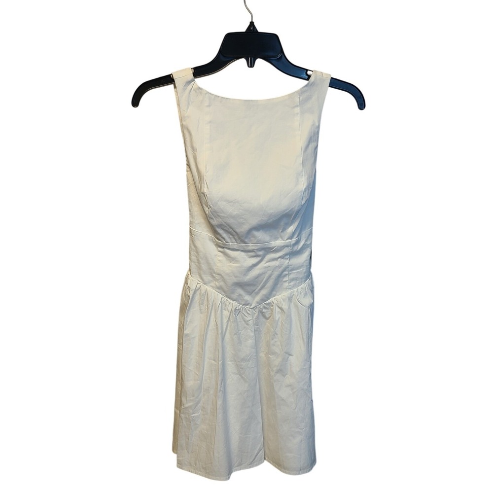Wild Fable Womens White Open Back Tie Bow Mini Dress Sleeveless XS New